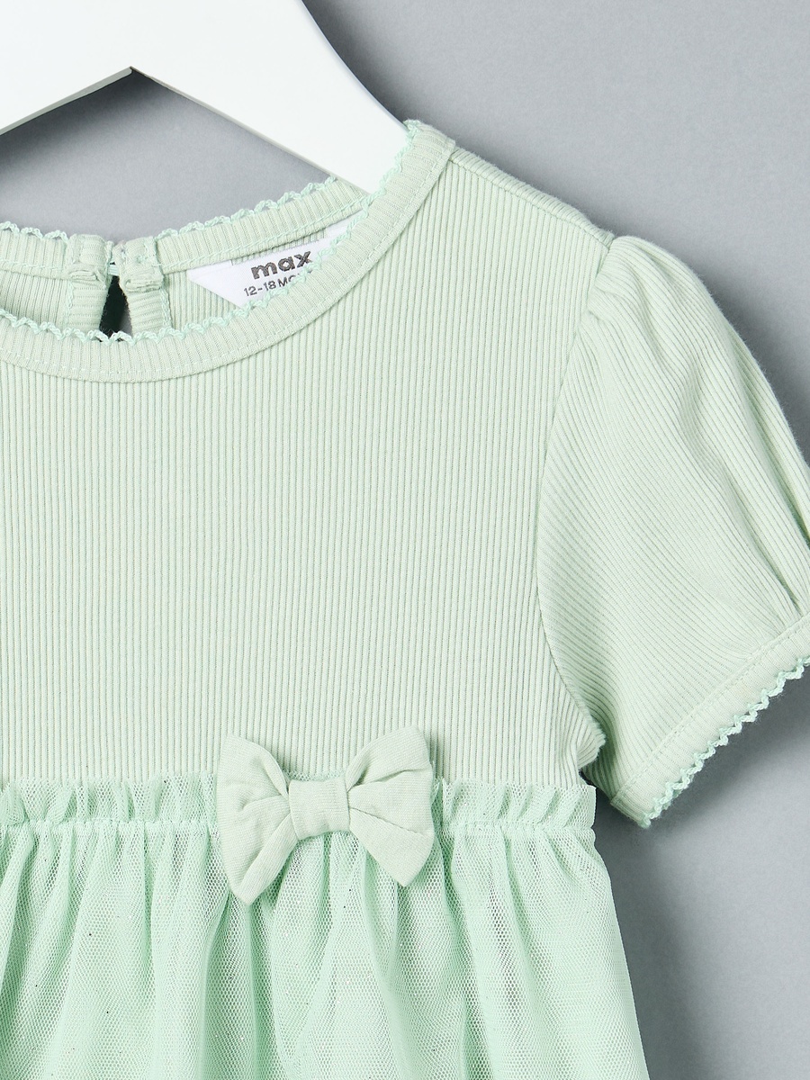 Mesh Mix Media Cotton Dress