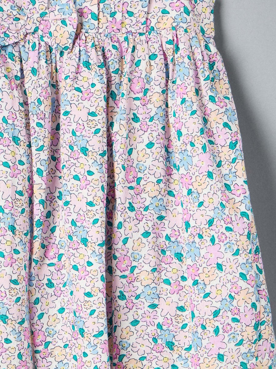 Floral Print A-line Cotton Dress with Bloomers