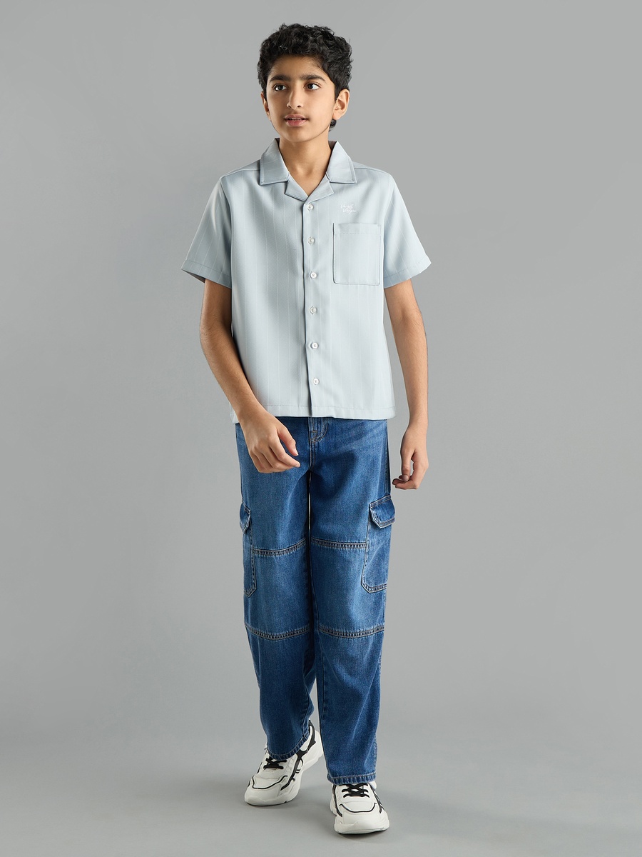 Striped Camp Collar Shirt