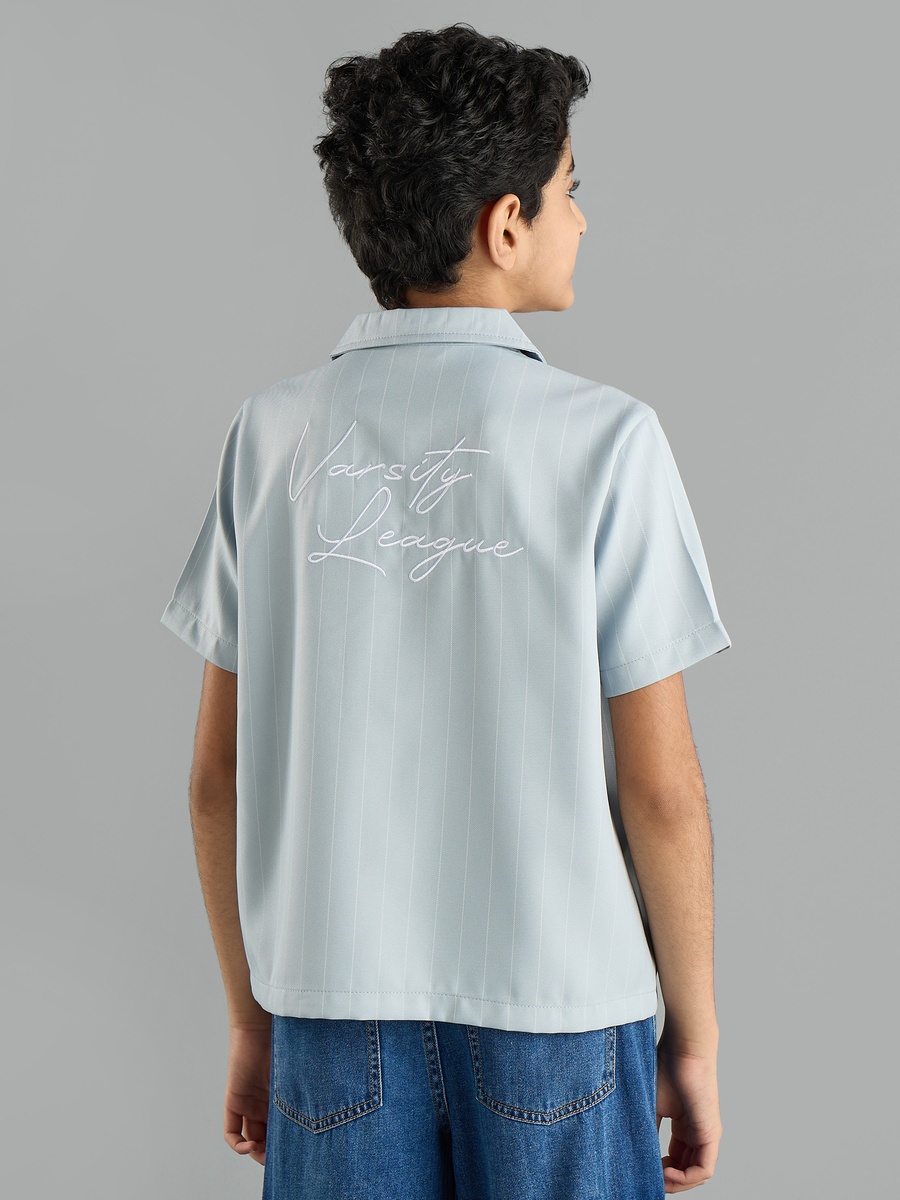 Striped Camp Collar Shirt