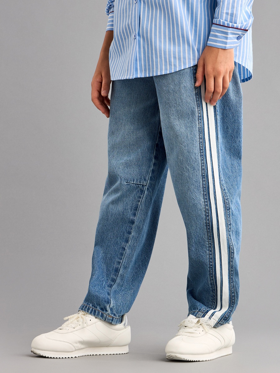 Side Tape Balloon Fit Jeans