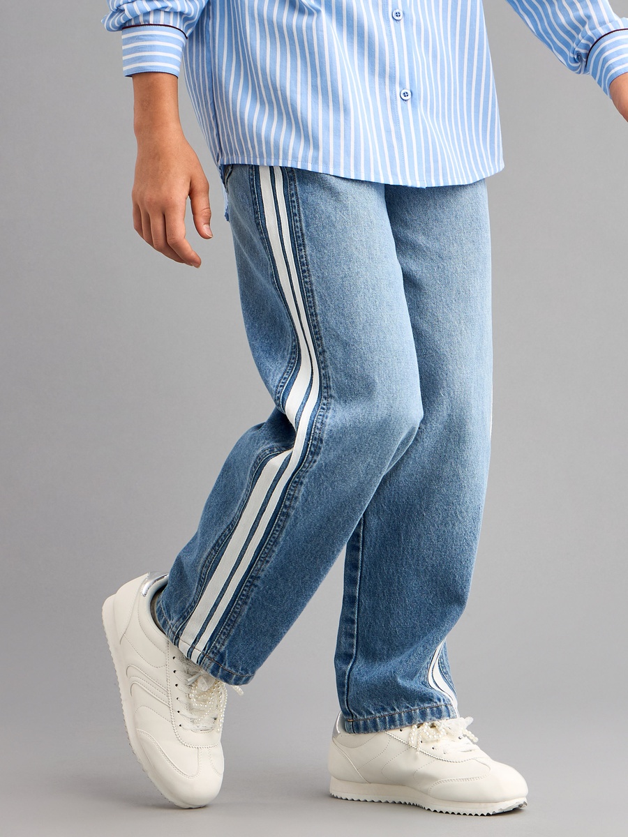 Side Tape Balloon Fit Jeans