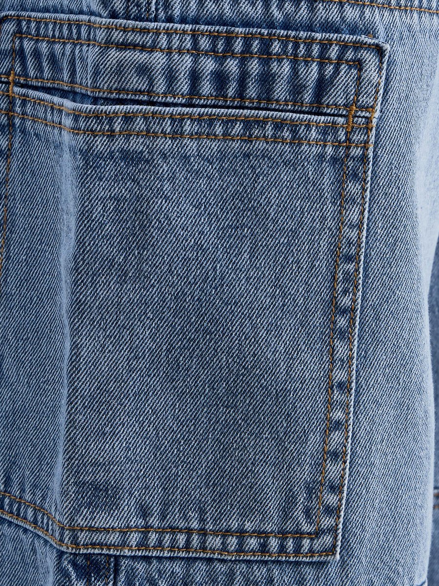 Plain Wide Leg Cargo Jeans