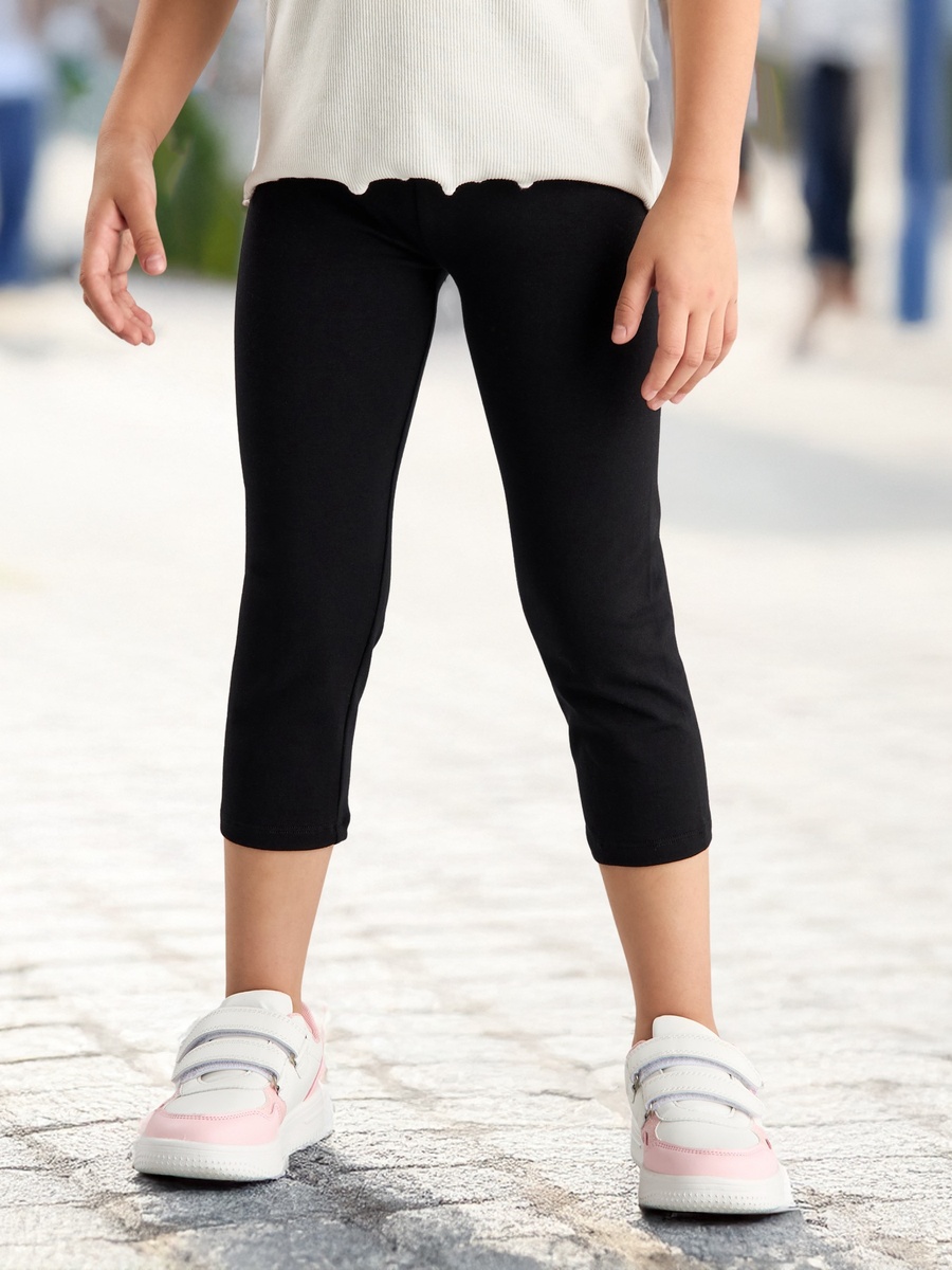Pack of 2 - Plain 3/4 Leggings
