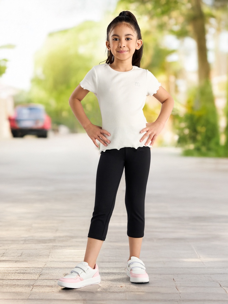 Pack of 2 - Plain 3/4 Leggings