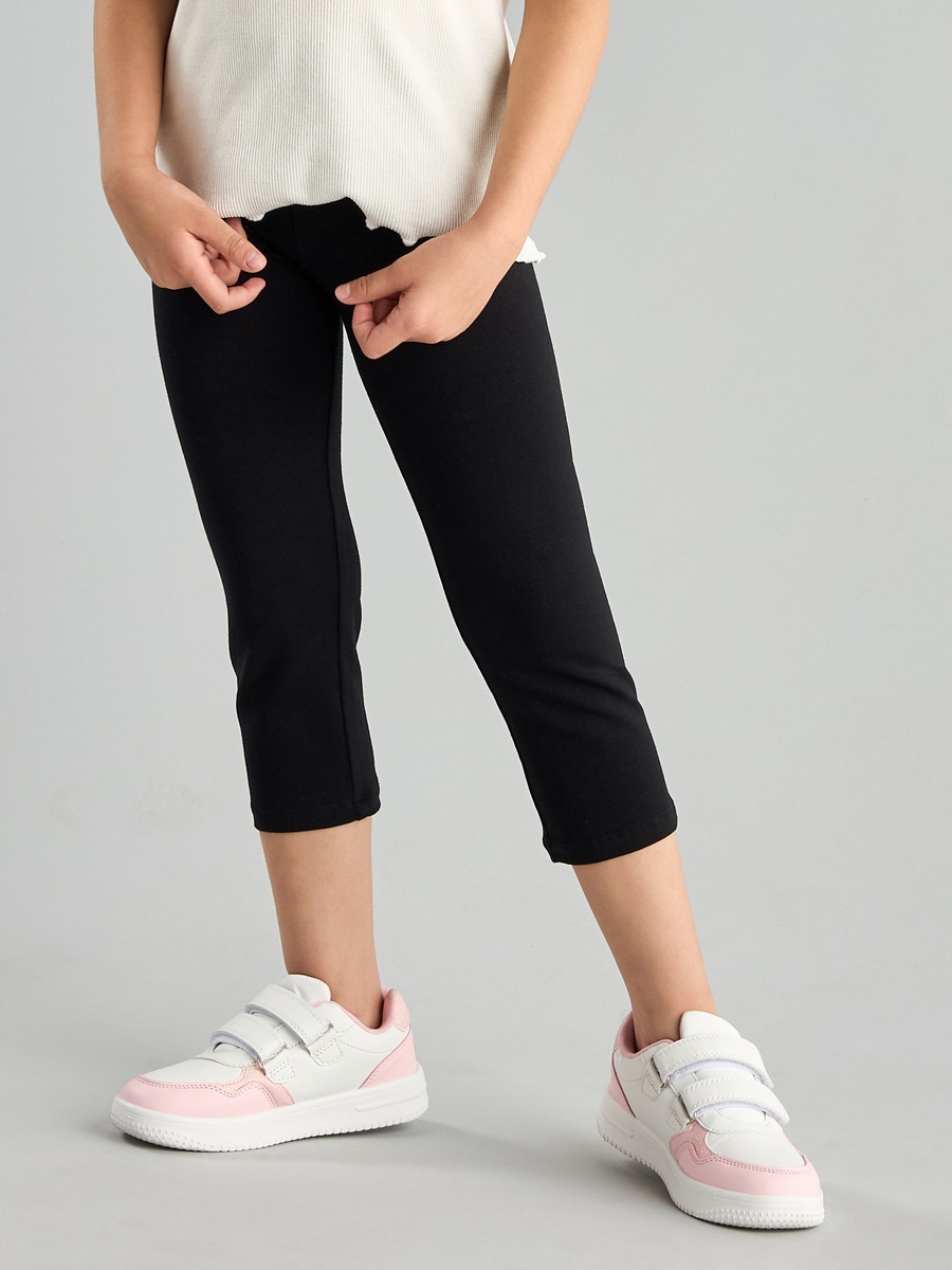 Pack of 2 - Plain 3/4 Leggings