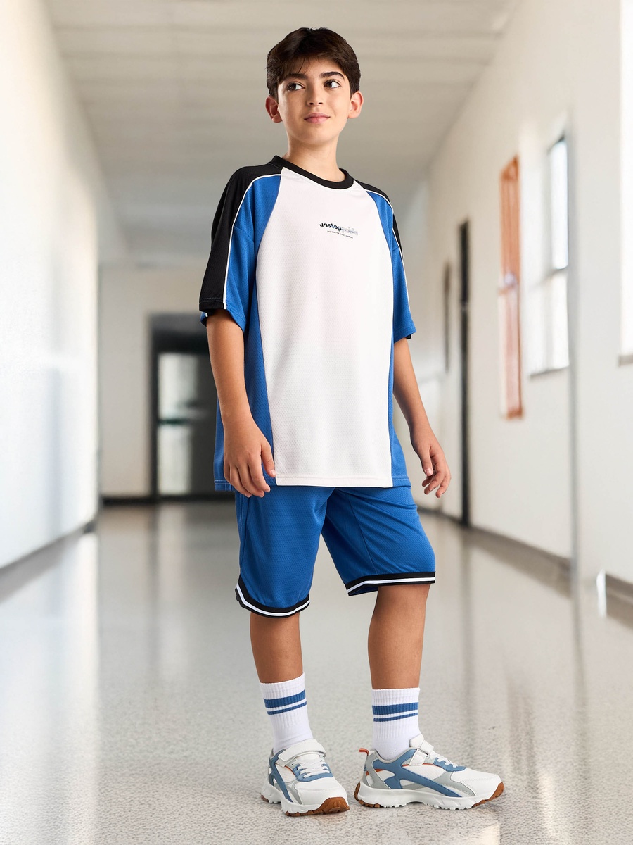Panelled T-Shirt and Shorts Set