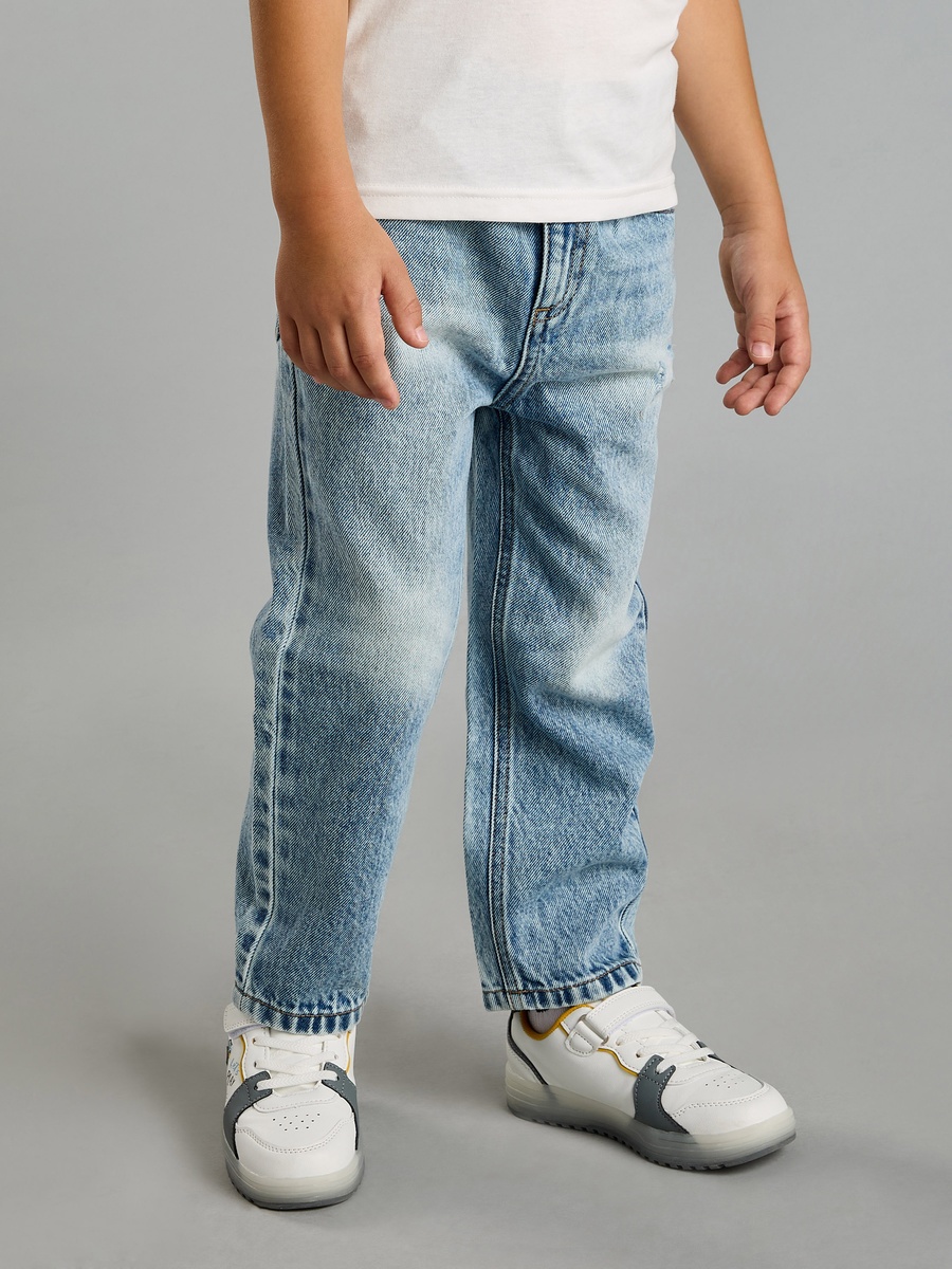 Typographic Print Wide Leg Jeans