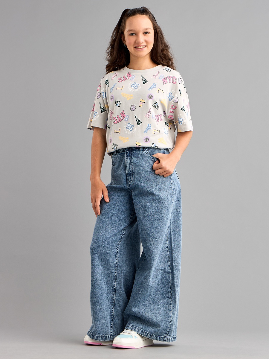 All-Over Print Oversized Cotton T-Shirt