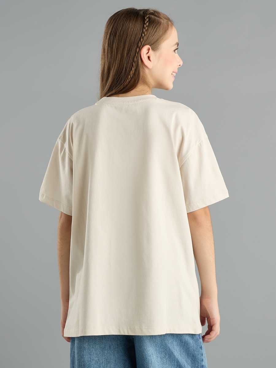 Teddy Bear Print Oversized Cotton T-Shirt