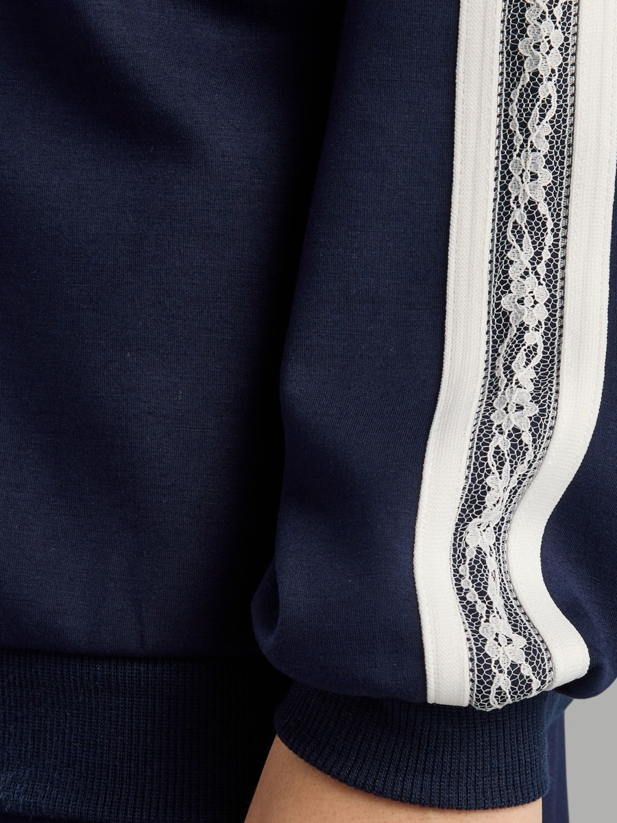 Side Lace Detail Oversized Half Zip Sweatshirt