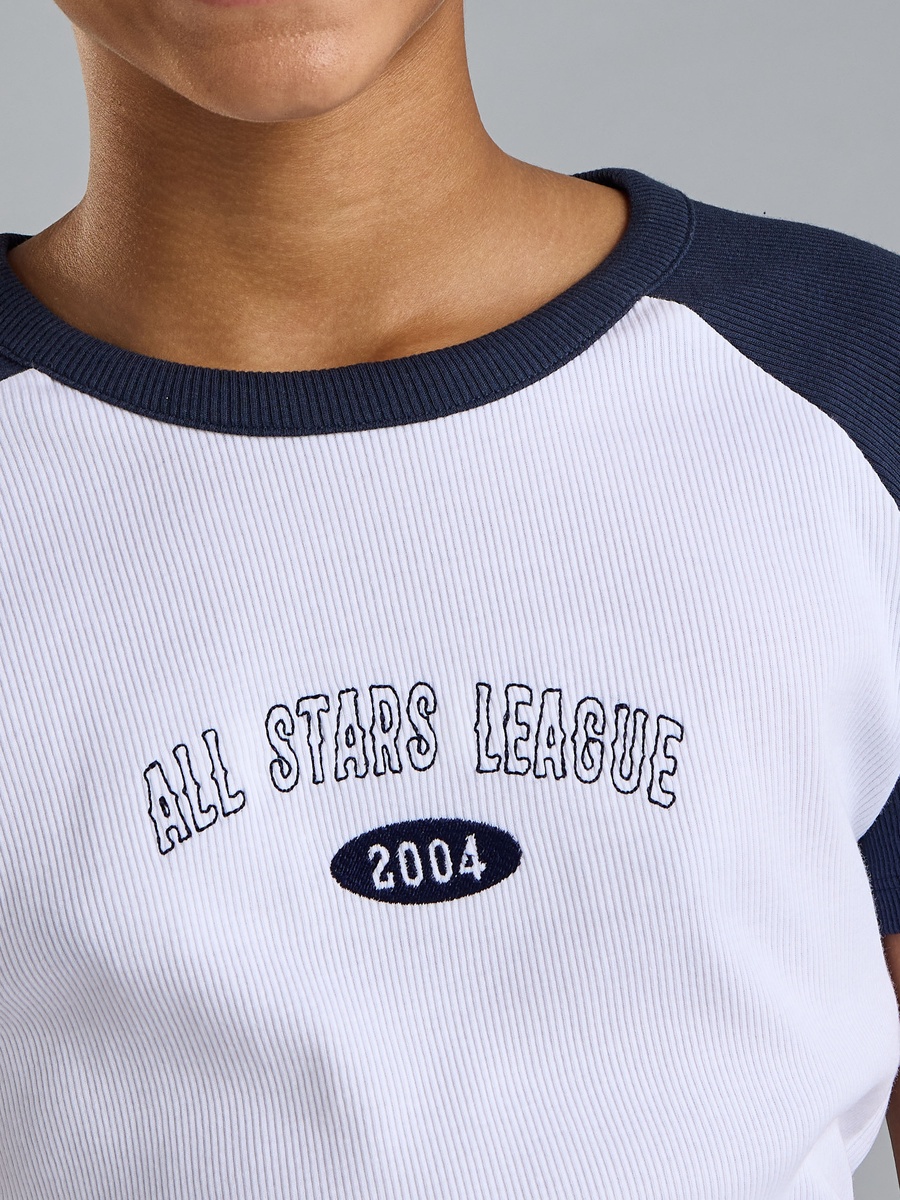 All Stars League Print T-Shirt with Raglan Sleeves