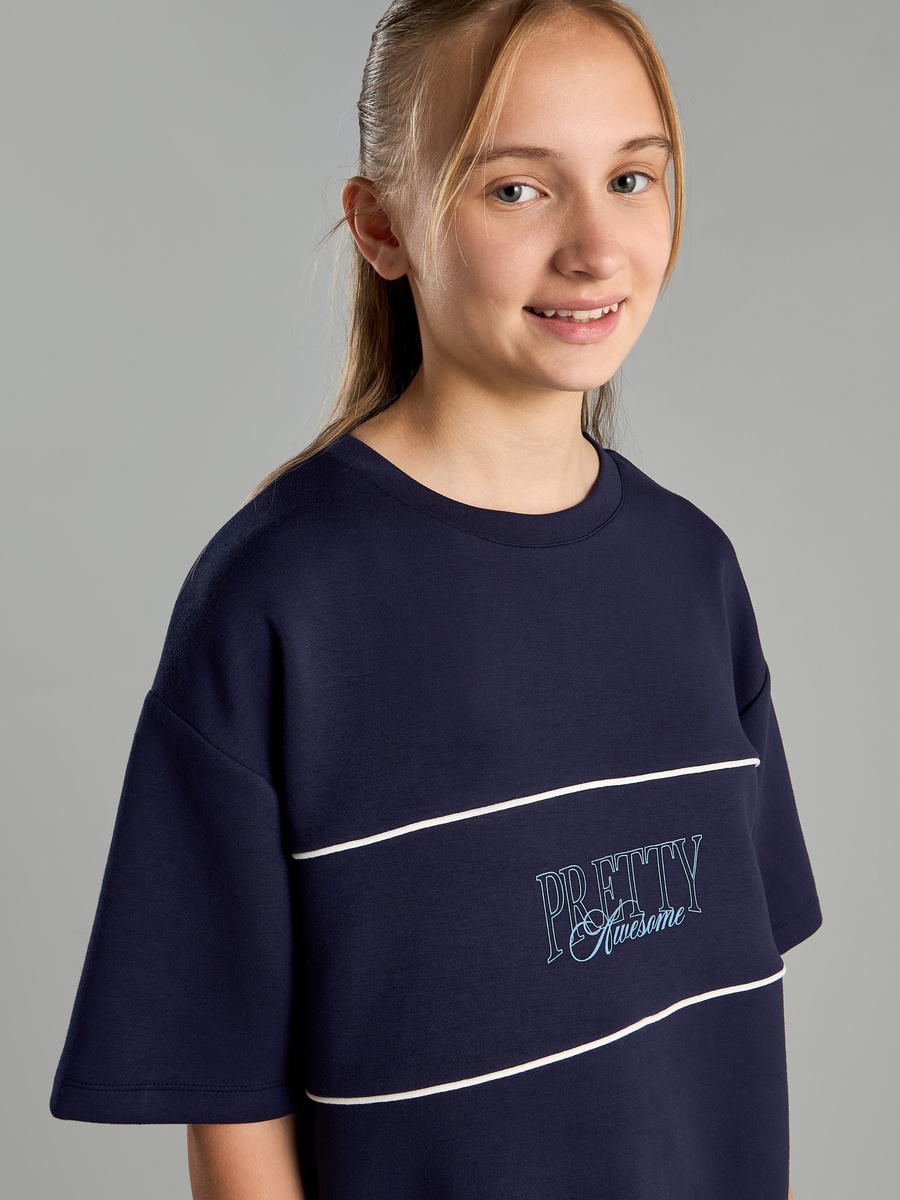 Slogan Detail Oversized T-Shirt