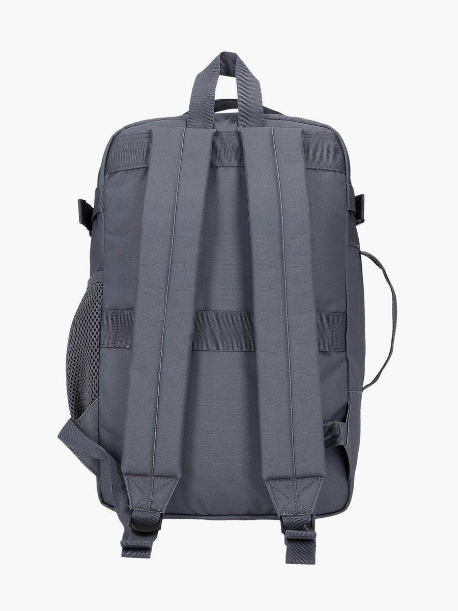 Logo Print School Backpack with Adjustable Straps and Zip Closure - 38x19x43 cm