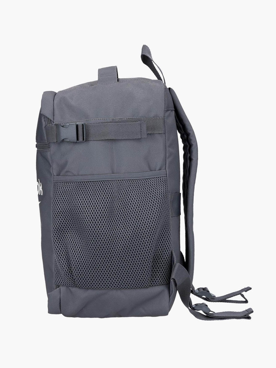 Logo Print School Backpack with Adjustable Straps and Zip Closure - 38x19x43 cm
