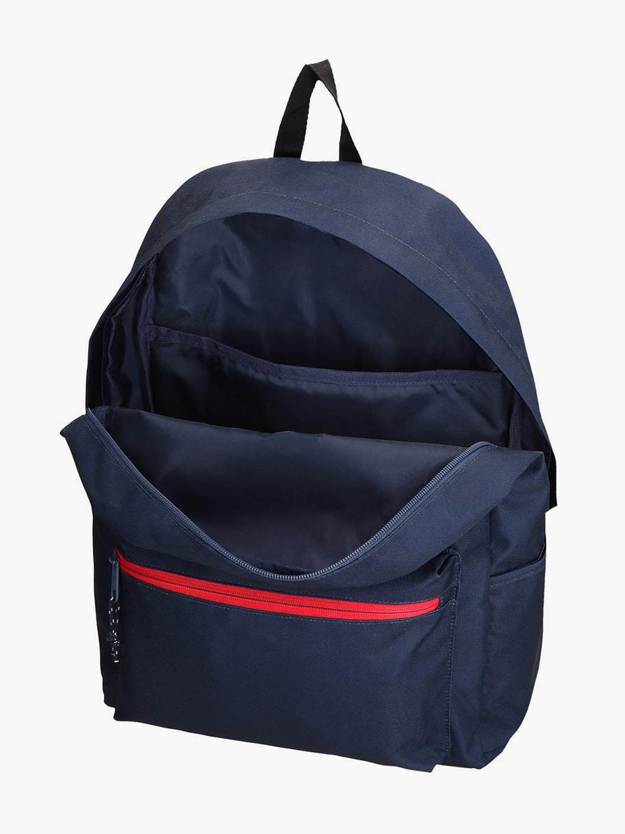 Logo Print School Backpack with Adjustable Straps and Zip Closure - 38x19x43 cm