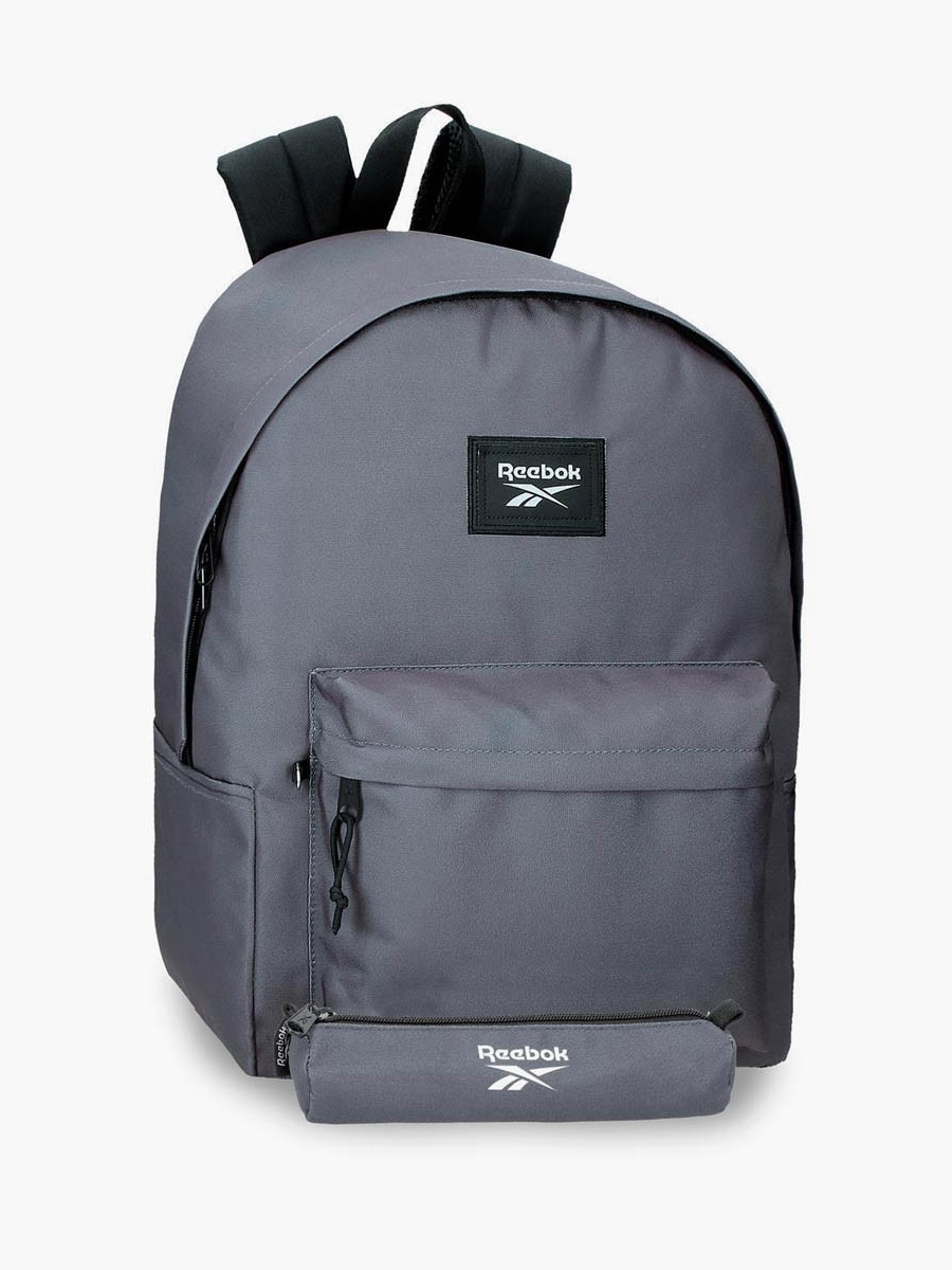 Logo Print School Backpack with Adjustable Straps and Zip Closure - 38x19x43 cm