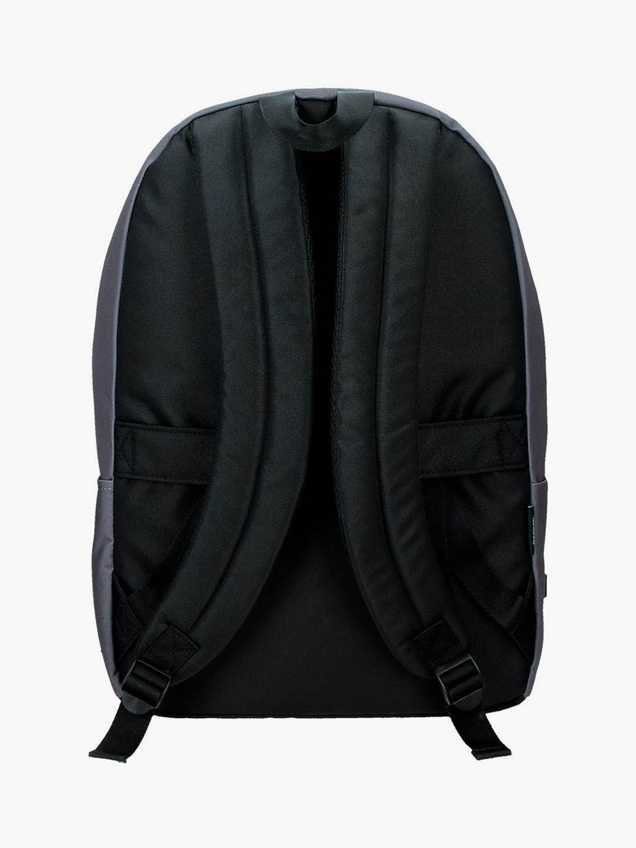 Logo Print School Backpack with Adjustable Straps and Zip Closure - 38x19x43 cm