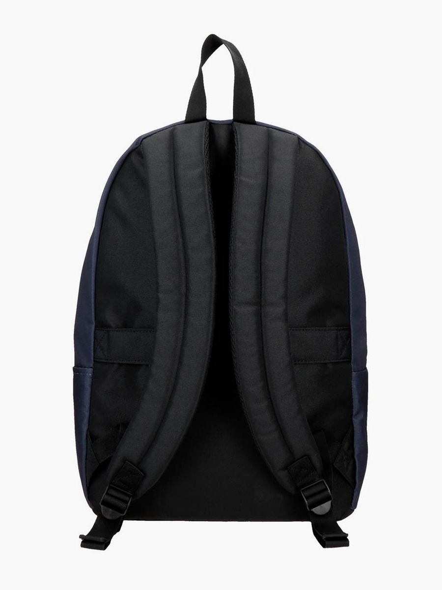 Logo Print School Backpack with Adjustable Straps and Zip Closure - 38x19x43 cm