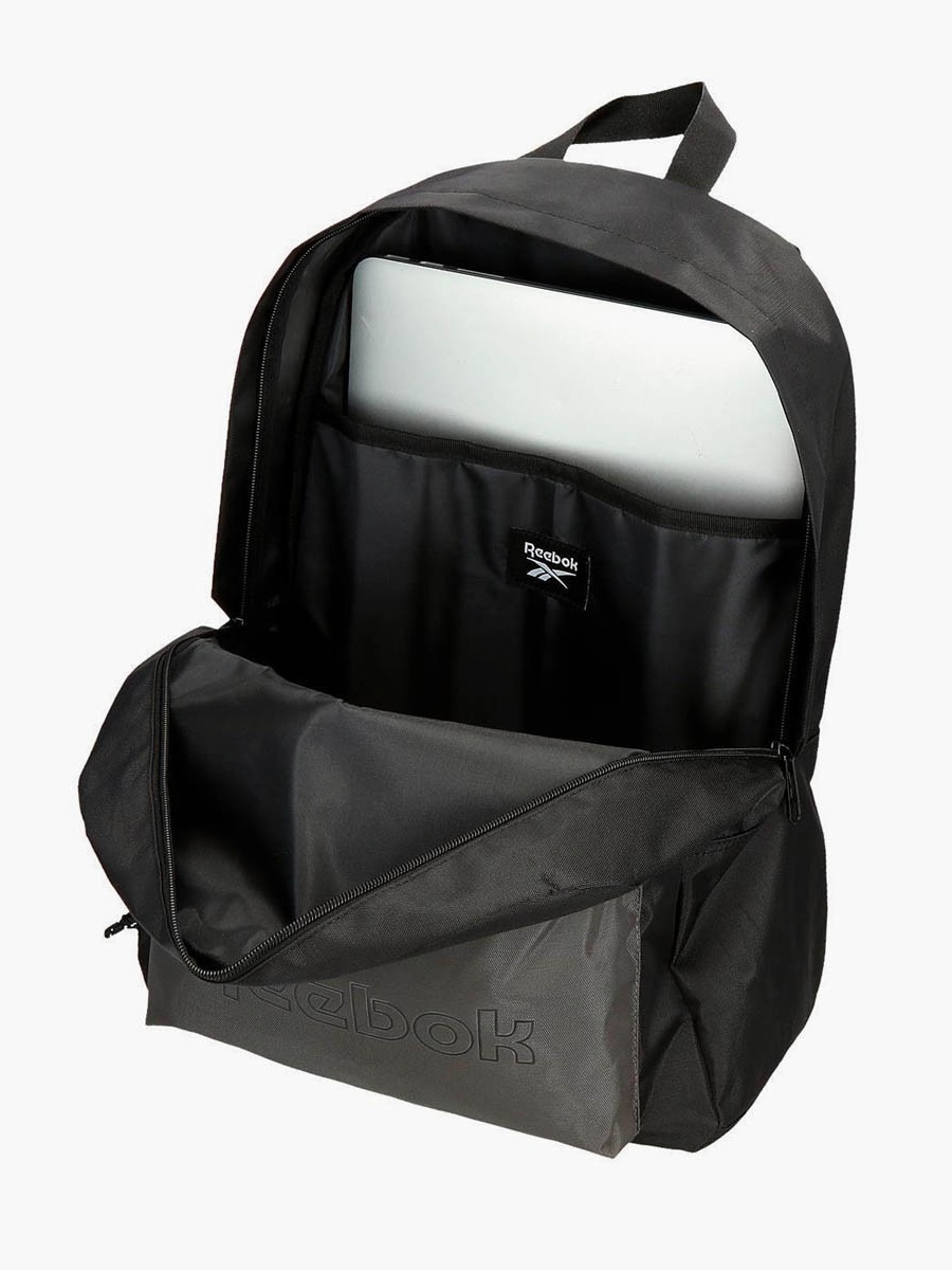 Logo Print School Backpack with Adjustable Straps and Zip Closure - 38x19x43 cm