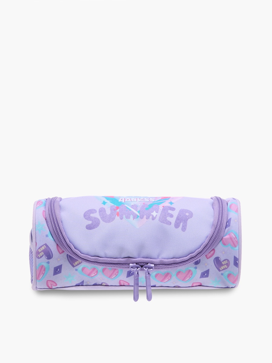Heart Print Pencil Pouch with Zip Closure