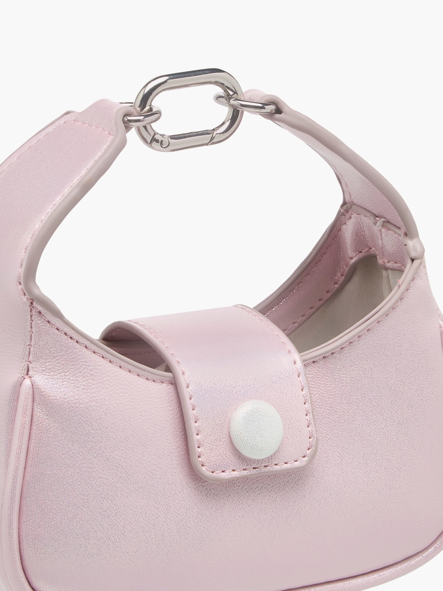 Solid Crossbody Bag with Detachable Strap and Flap Closure