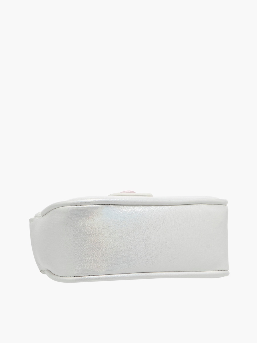 Solid Crossbody Bag with Detachable Strap and Flap Closure