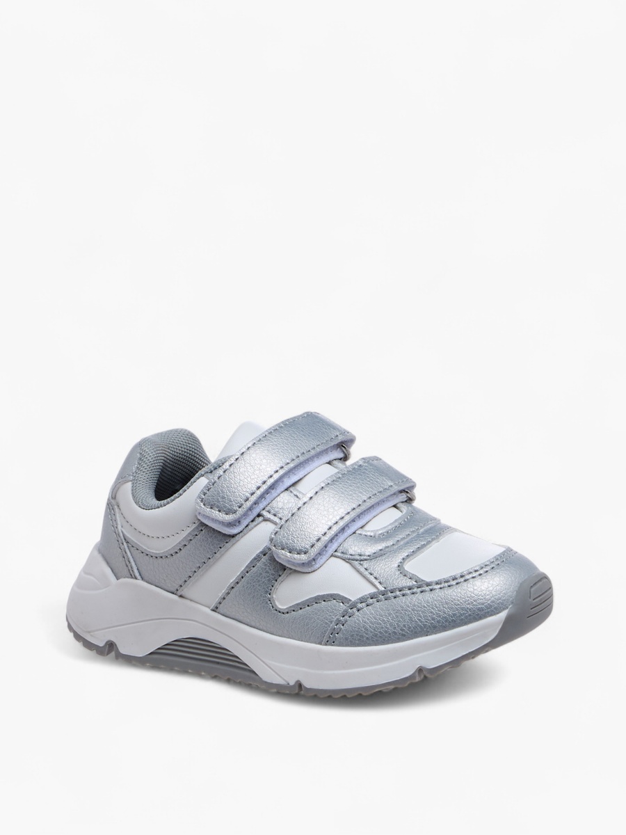 Panelled Sneakers with Hook and Loop Closure