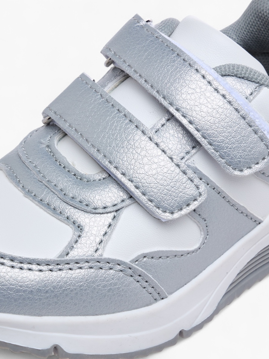 Panelled Sneakers with Hook and Loop Closure