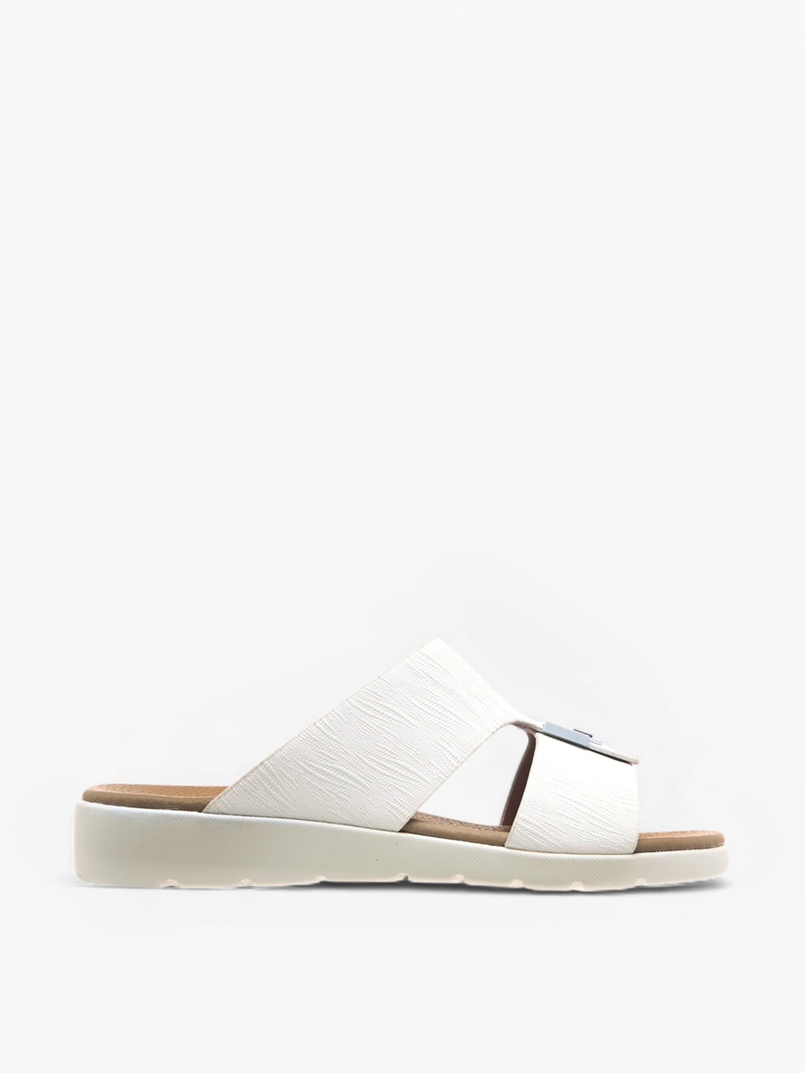 Metal Accent Slip-On Arabic Sandals