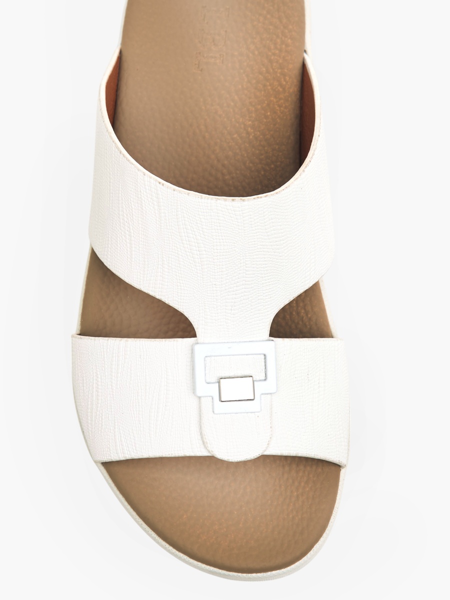 Metal Accent Slip-On Arabic Sandals