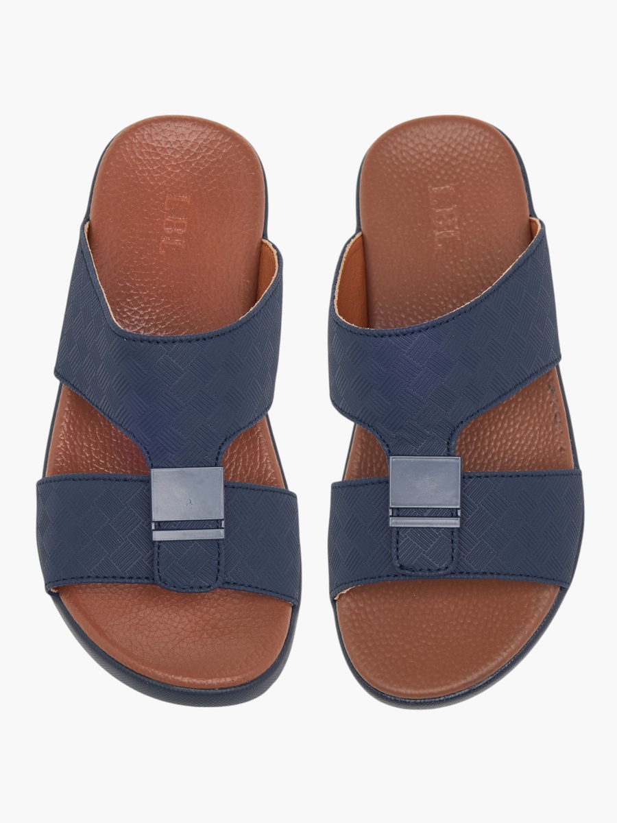 Textured Slip-On Arabic Sandals with Accent Detail