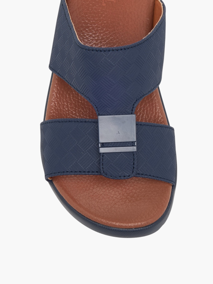 Textured Slip-On Arabic Sandals with Accent Detail