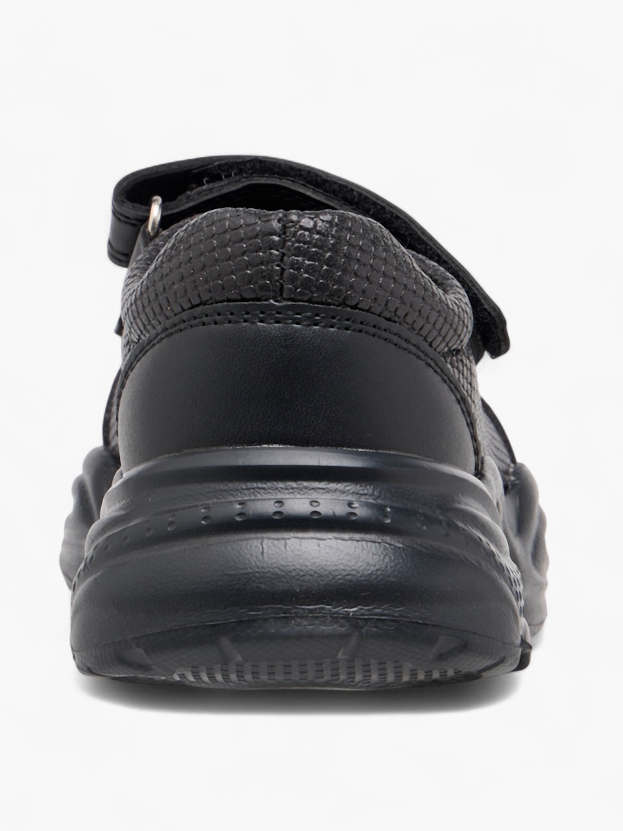 Textured Mary Jane School Shoes with Hook and Loop Closure