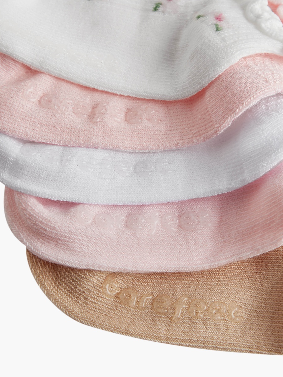 Assorted Ankle Length Socks with Scalloped Hem - Set of 5