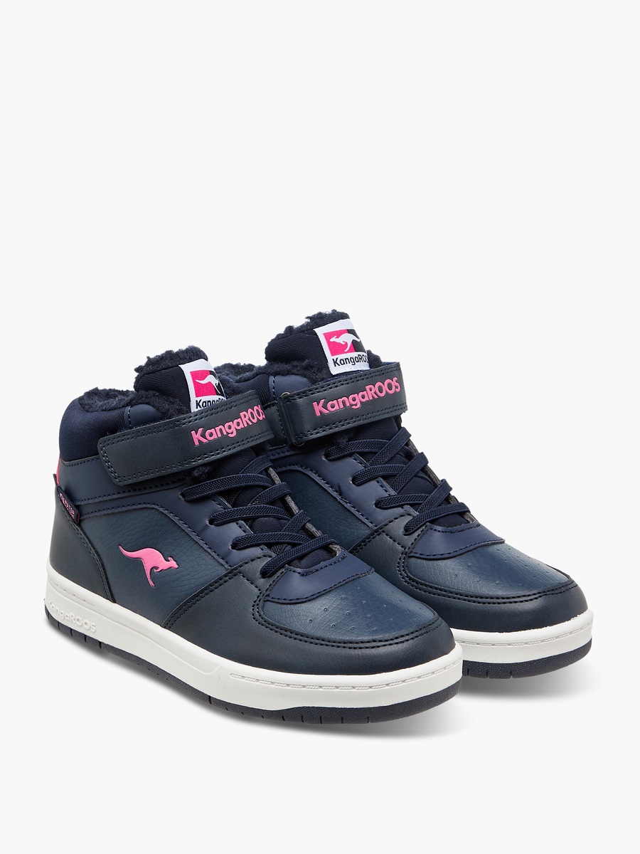 Panelled High Top Sneakers with Hook and Loop Closure
