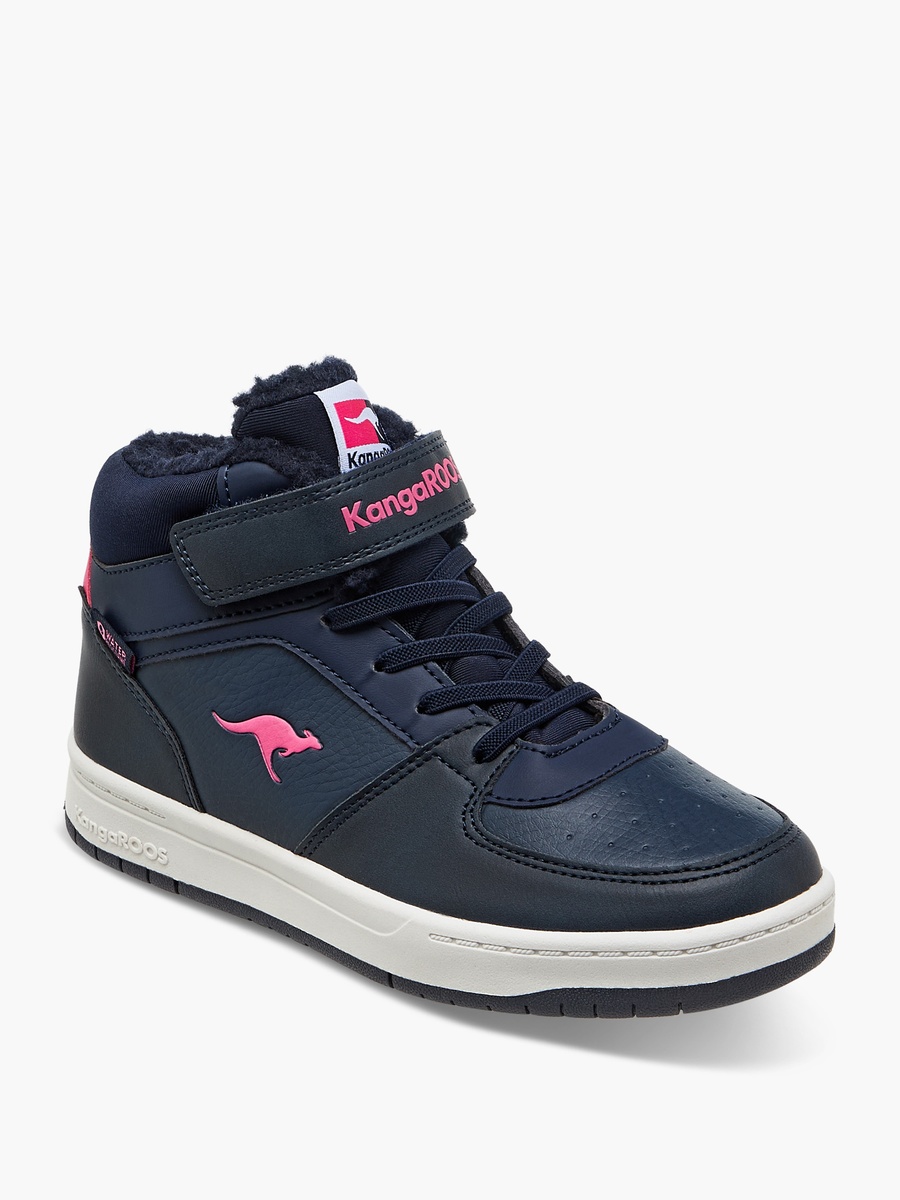 Panelled High Top Sneakers with Hook and Loop Closure