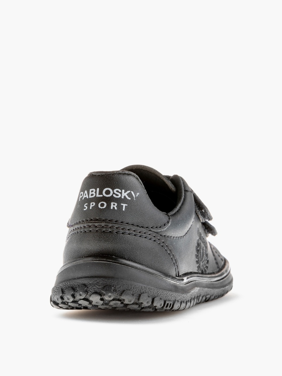 Solid School Shoes with Hook and Loop Closure - 200010-D