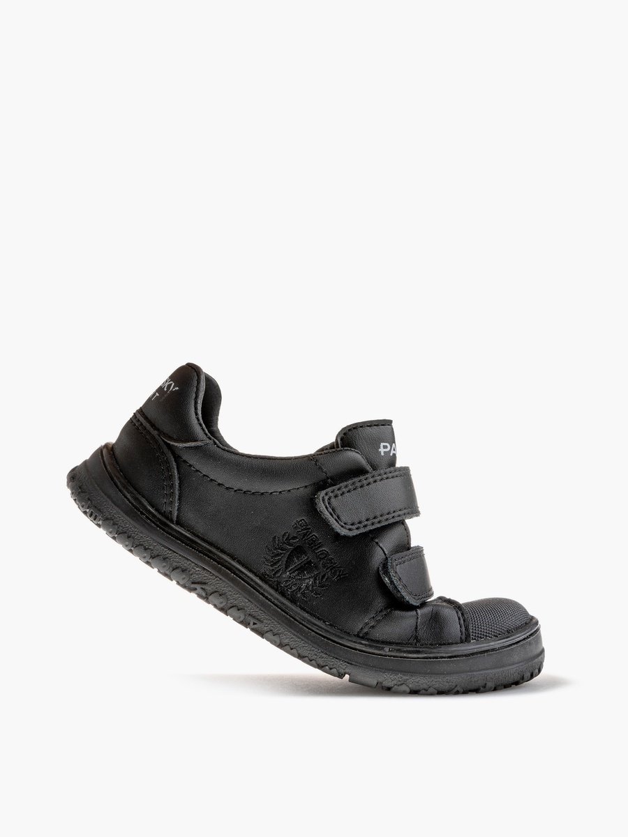 Solid School Shoes with Hook and Loop Closure - 200010-D