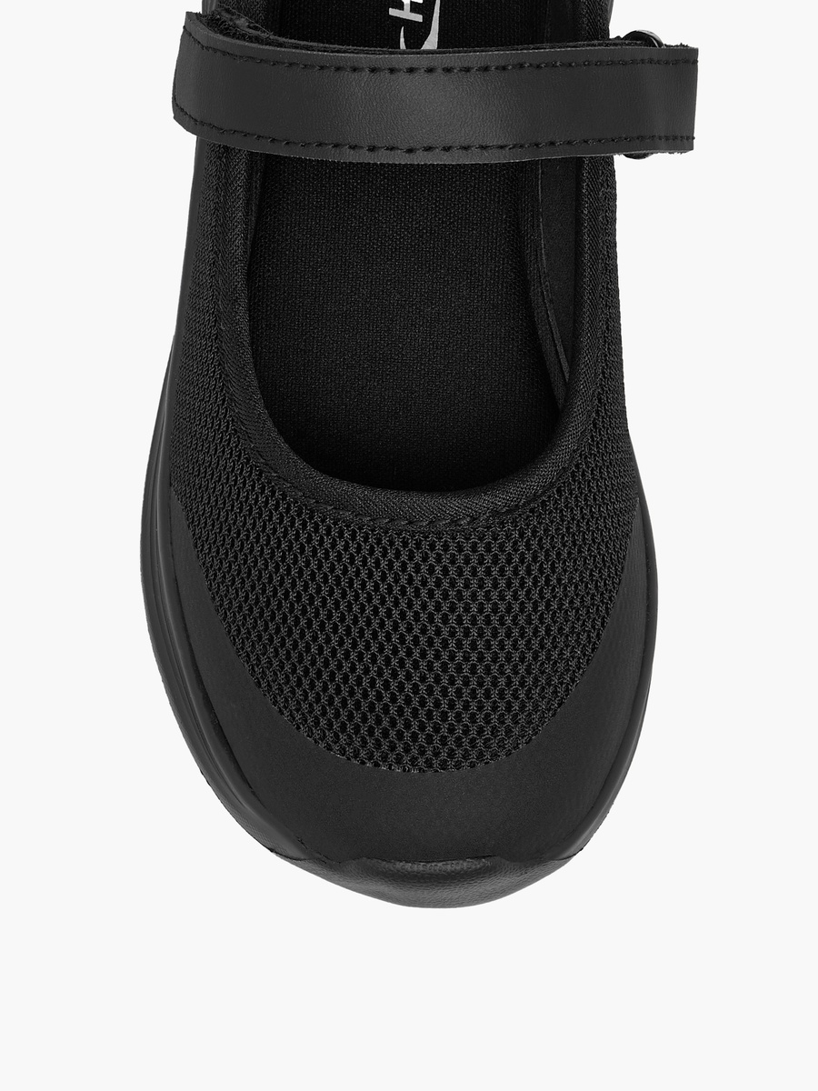 Textured School Shoes with Hook and Loop Closure