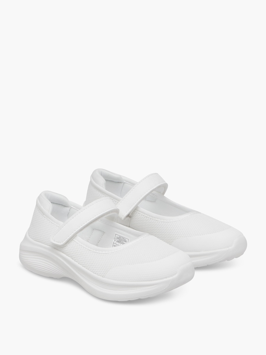 Textured School Shoes with Hook and Loop Closure