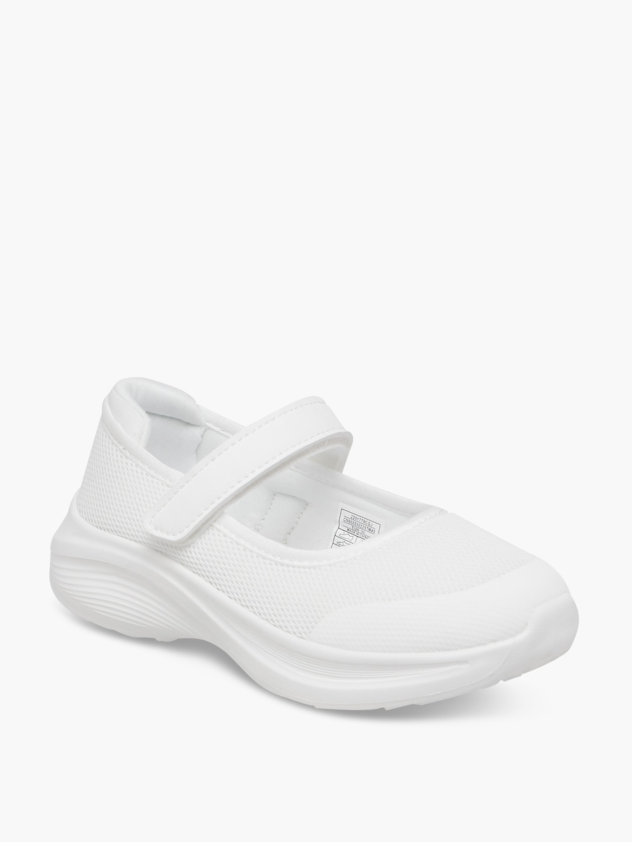 Textured School Shoes with Hook and Loop Closure