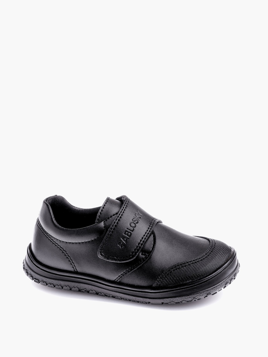 Logo Embossed School Shoes with Hook and Loop Closure - 355515