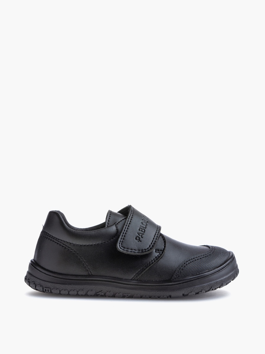 Logo Embossed School Shoes with Hook and Loop Closure - 355515
