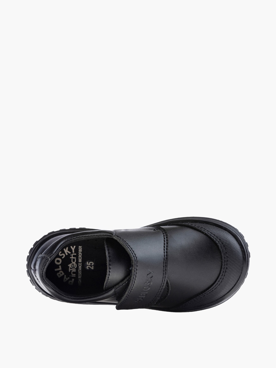 Logo Embossed School Shoes with Hook and Loop Closure - 355515