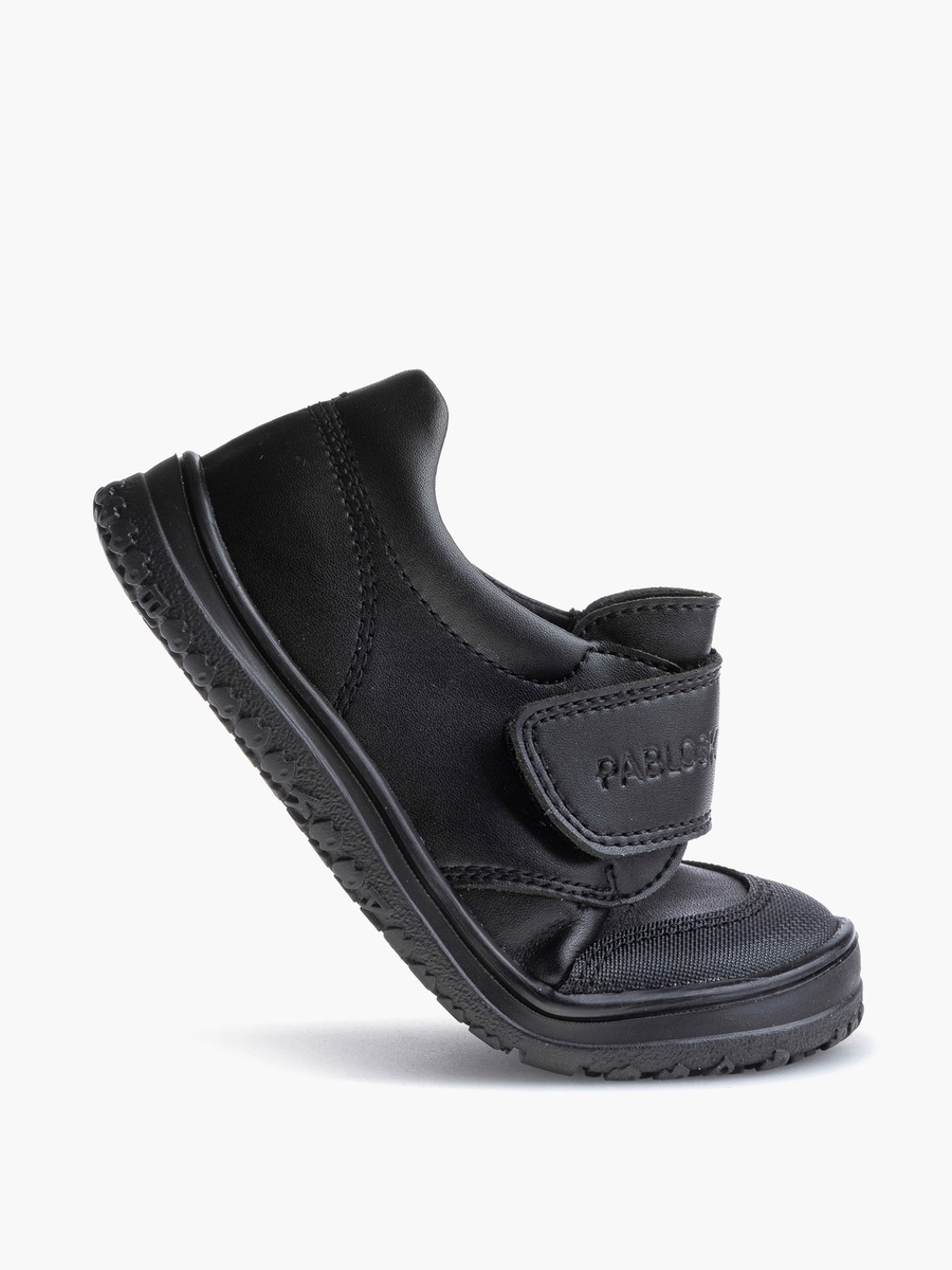 Logo Embossed School Shoes with Hook and Loop Closure - 355515