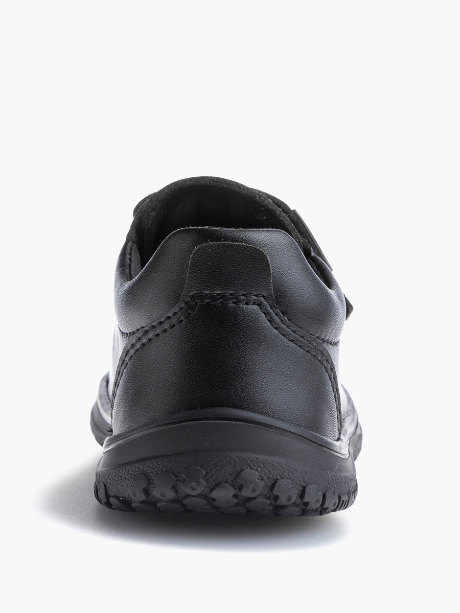 Panelled School Shoes with Hook and Loop Closure - 355815-J