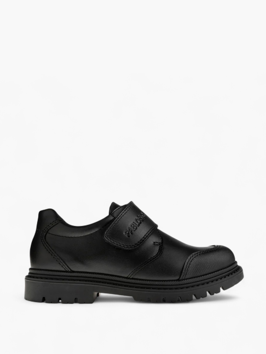 Logo Embossed School Shoes with Hook and Loop Closure - 728410