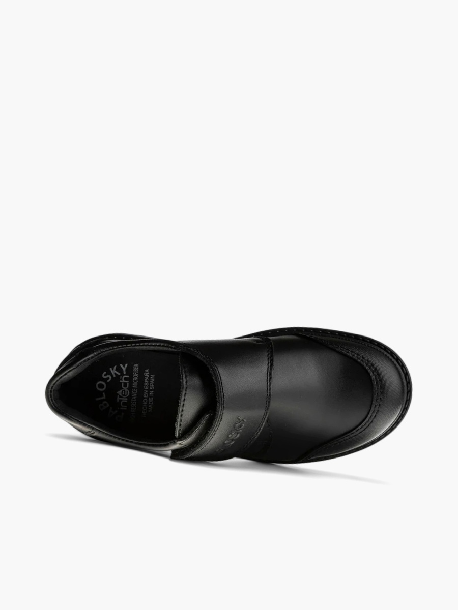 Logo Embossed School Shoes with Hook and Loop Closure - 728410