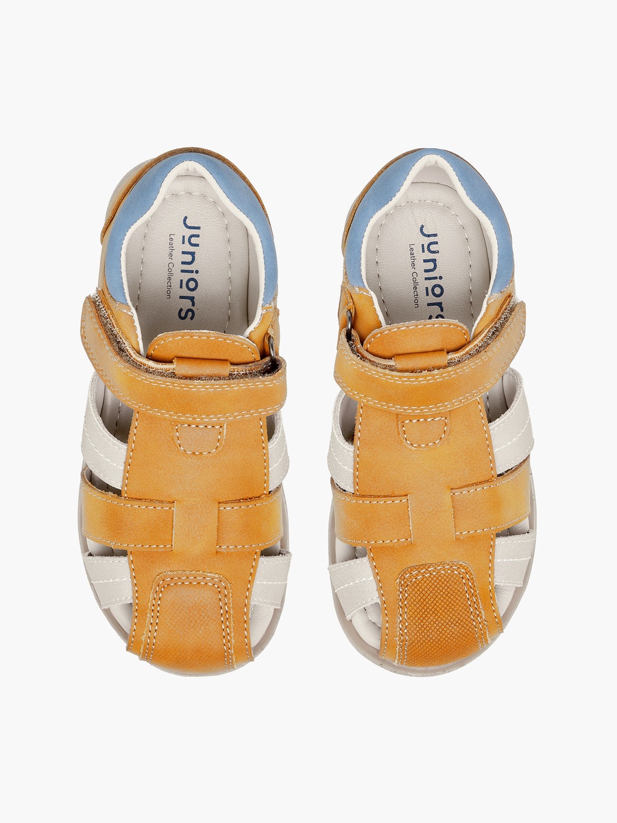 Solid Strap Sandals with Hook and Loop Closure